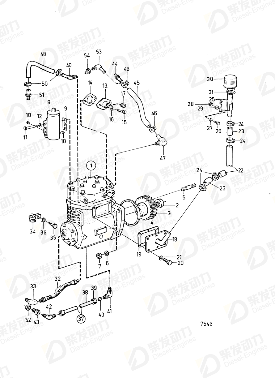 volvo penta Fitting nut 326596 Drawing volvo penta Fitting nut 326596 Drawing
